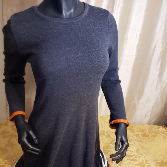 JH Longsleeve Sweater Dress w/ Stripe Trim S - Picture 3 of 9